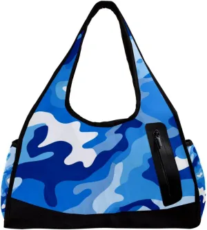 Gym Bags for Men,Travel Duffel Bags for Women,Camou Flag Blue,Workout Bag