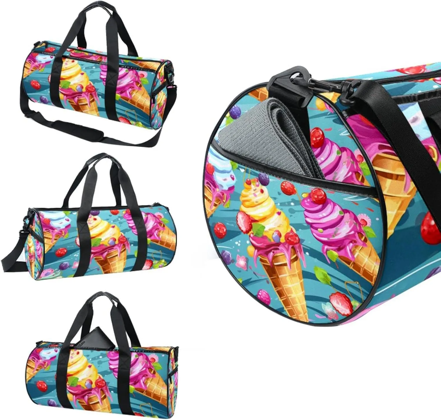 Gym Bags for Men,Travel Duffel Bags for Women,Celebrate Holiday Ice Cream,Workout Bag