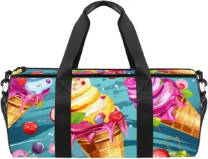 Gym Bags for Men,Travel Duffel Bags for Women,Celebrate Holiday Ice Cream,Workout Bag
