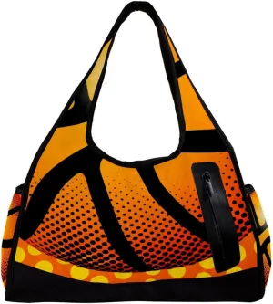 Gym Bags for Men,Travel Duffel Bags for Women,Dot Basketball Texture,Workout Bag