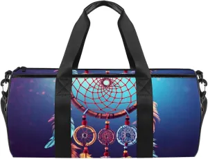 Gym Bags for Men,Travel Duffel Bags for Women,Ethnic Style Feather Dream Catcher,Workout Bag