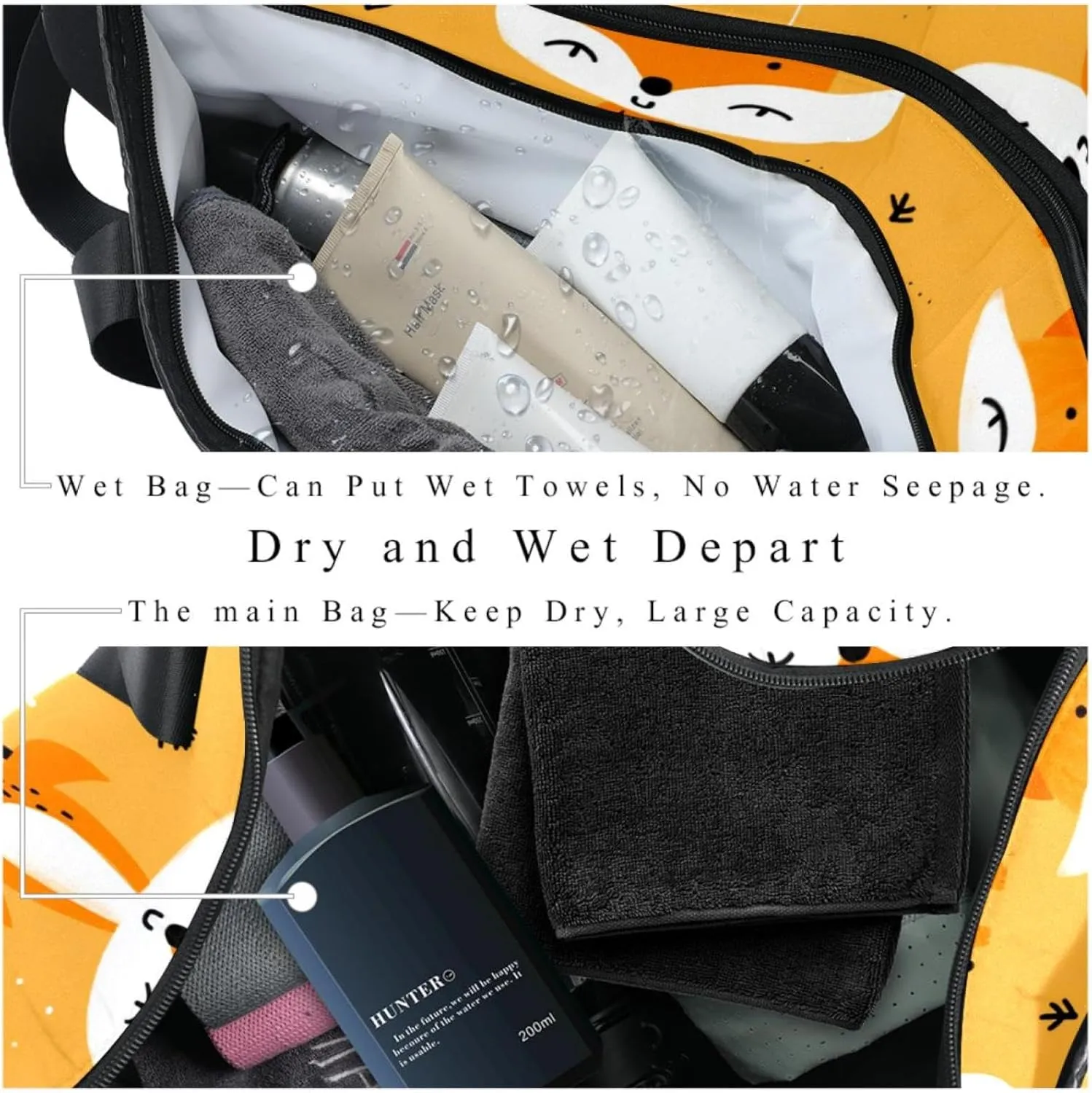 Gym Bags for Men,Travel Duffel Bags for Women,Fox Tree Leaves,Workout Bag