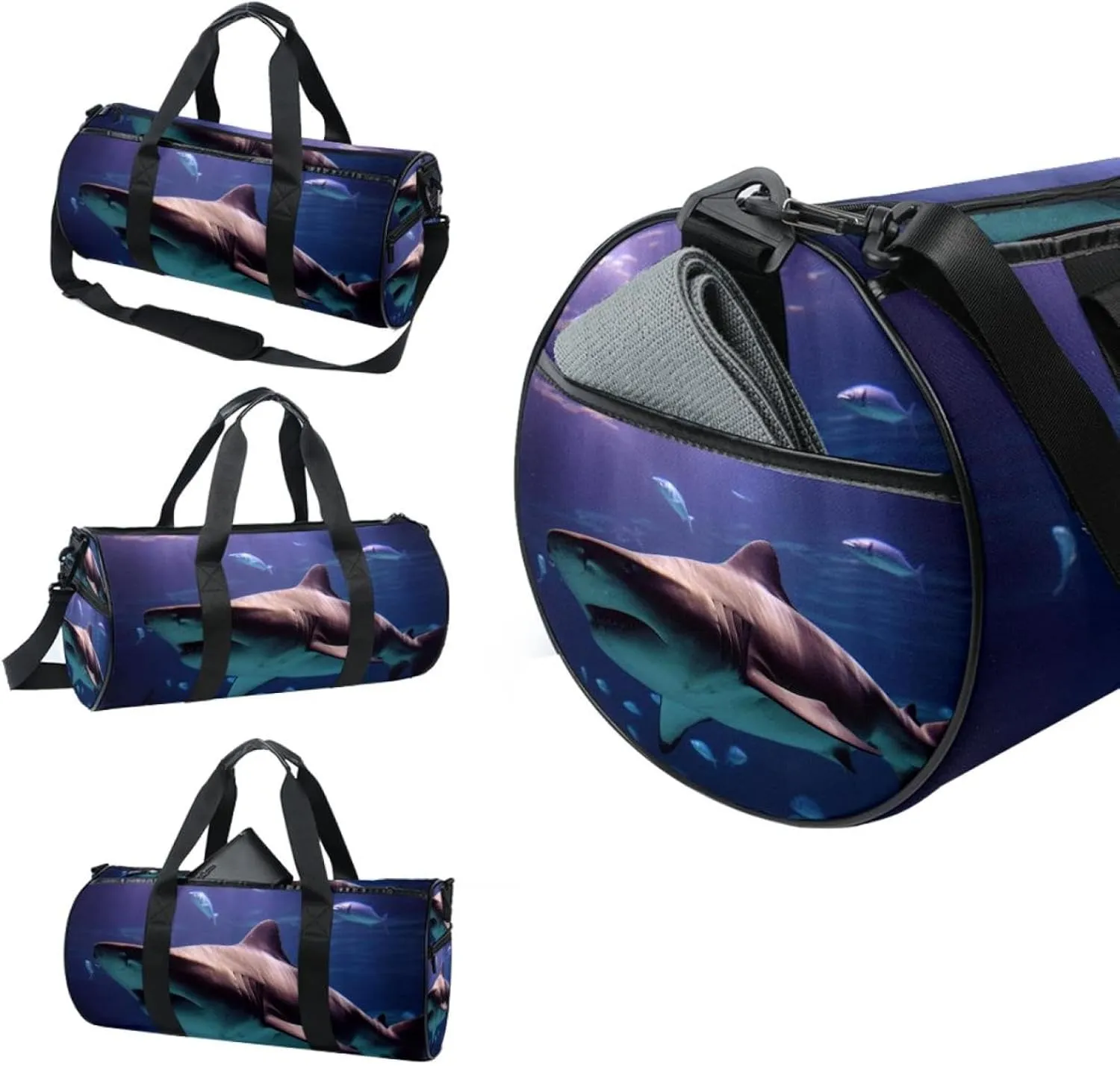 Gym Bags for Women,Duffle Bag for Travel,Sea World Fish Shark,Gym Bag for Men