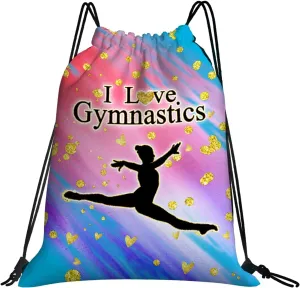 Gymnastics Drawstring Bags Adjustable Sports Gym Bag Drawstring Backpack Water Resistant String Bag Party Favors Bags