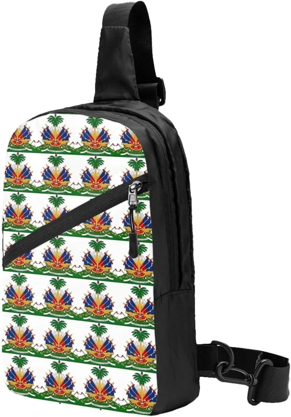 Haiti Haitian Flag Packable Crossbody Bag Portable Sling Bags Foldable Travel Daypack Reusable Sports Shoulder Backpack Diagonally Chest Bag for Workout
