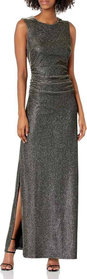Halston Heritage Women's Ruched Dress, Iridescent Metallic, Size 0