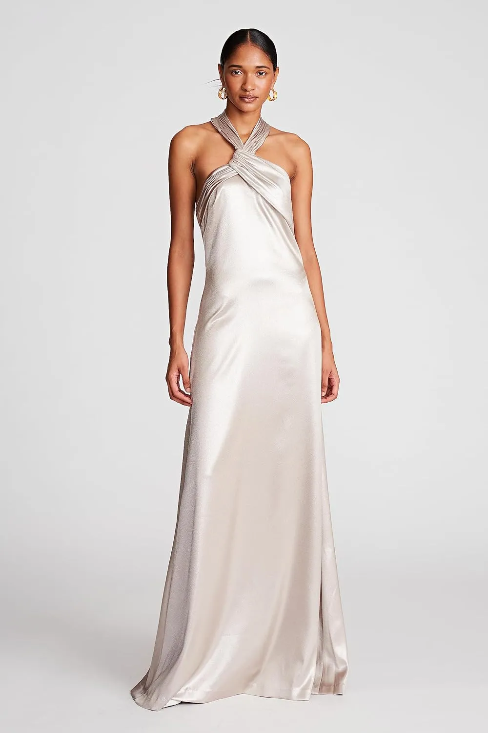 HALSTON Women's Raelynn Gown in Metallic Crepe
