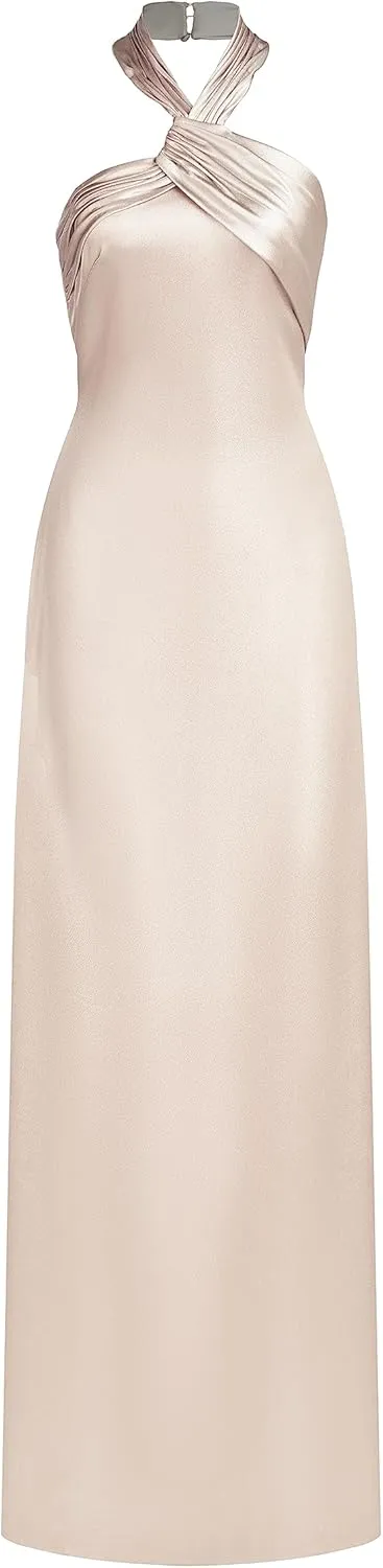 HALSTON Women's Raelynn Gown in Metallic Crepe