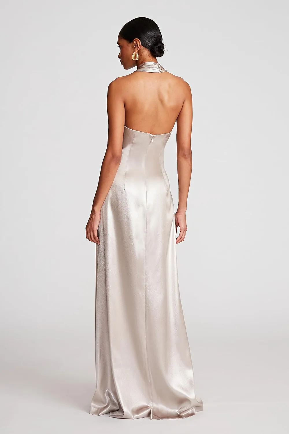 HALSTON Women's Raelynn Gown in Metallic Crepe