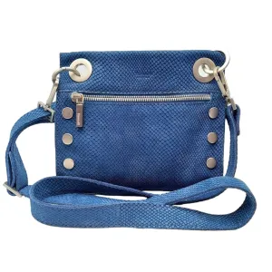 HAMMITT SMALL PEBBLED INDIGO LEATHER TONY CROSSBODY BAG