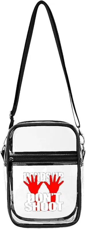 Hand Up Dont Shoot Clear Stadium Crossbody Bag Small Shoulder Purse Adjustable Strap Handbag for Women Men