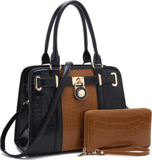 Handbags Sets For Women Shoulder Bags Top Handle Work Satchel Tote Purses Set With Matching Wallet 2pcs