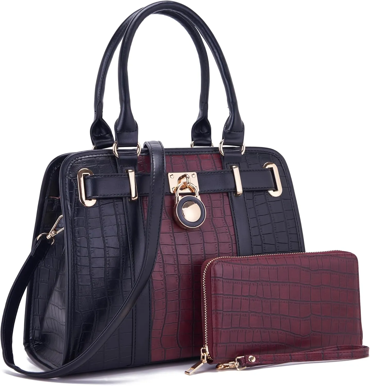 Handbags Sets For Women Shoulder Bags Top Handle Work Satchel Tote Purses Set With Matching Wallet 2pcs