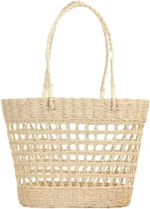 Handmade Straw Beach Bag for Women Summer Woven Large Tote Bag Rattan Handbag Hobo Bohemian Vacation Bags