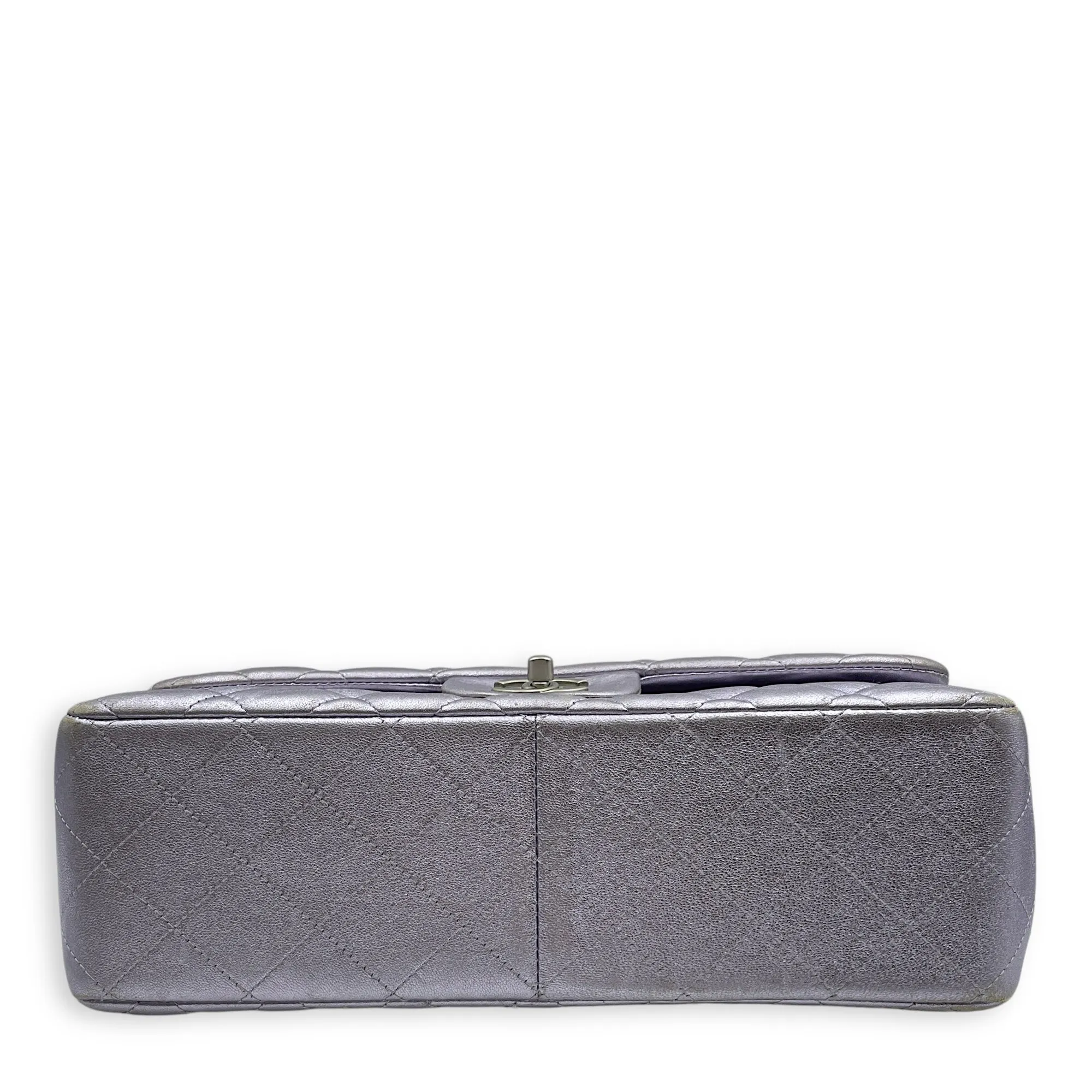 hardware Bag (DF) in Quick resolution Metallic Silver Classic Lambskin, Purple Shoulder Jumbo Affordable delivery
