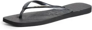 Havaianas Women's Slim Square Logo Metallic Flip Flops