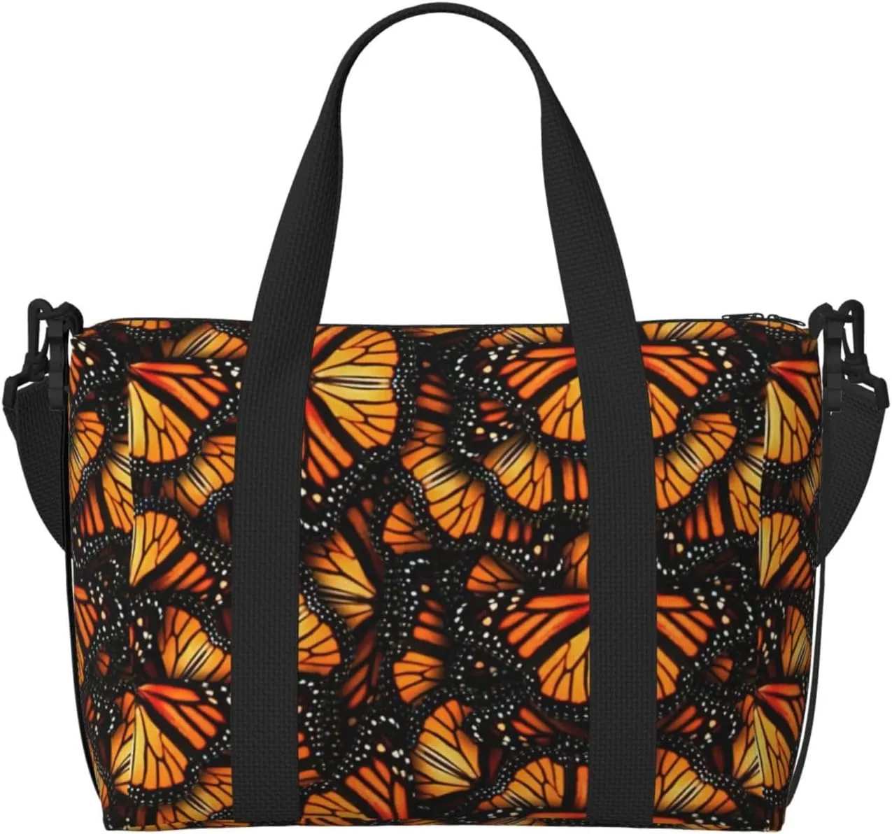 Heaps of Orange Monarch Butterflies print Handbag Oxford shoulder bag casual shoulder bag weekend bag large capacity storage bag