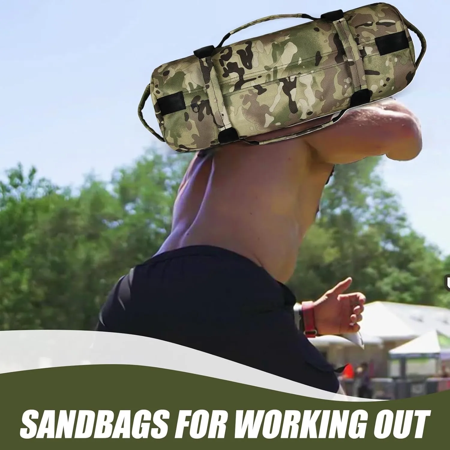 Heavy-Duty Workout Sandbag - Strength Training Bag with Multiple Handles | Ideal for Gym, Outdoor Fitness, Running, and Yoga, Enhances Muscle Endurance and Full-Body Workouts