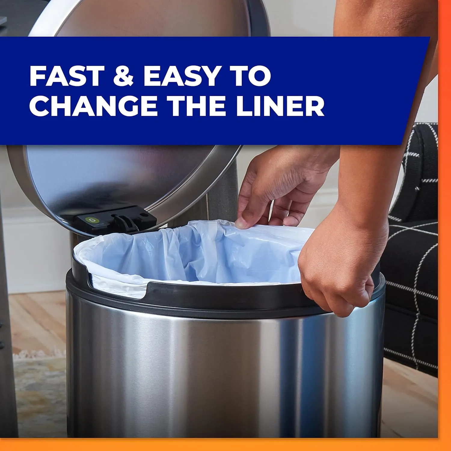 Hefty Made to Fit Trash Bags, Fits simplehuman Size G (8 Gallons), 100 Count (5 Pouches of 20 Bags Each)