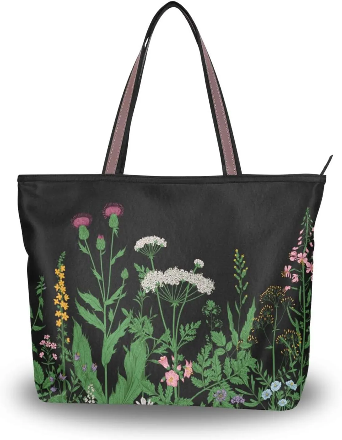 Herbs and Wild Flowers Tote Bags Handbags For Women Fashion Shoulder Bags