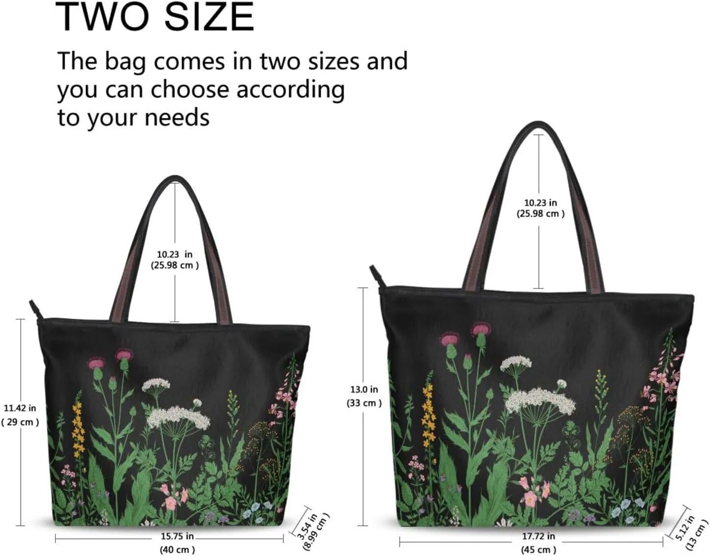 Herbs and Wild Flowers Tote Bags Handbags For Women Fashion Shoulder Bags