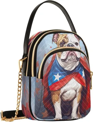 Hero Cute Bull Dogs Crossbody Bags for Women Small Sling Cross Body Bag Fanny Pack Mini Wallet Phone Purse
