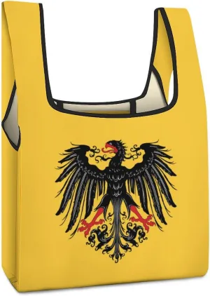 Historical Flag of Holy Roman Empire Reusable Grocery Bags Shopping Bags with Handles Washable Folding Tote Bag for Women Men