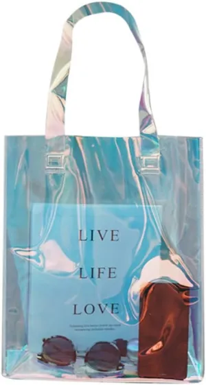 Holographic Tote Bag Large Capacity Shoulder Bag for Women Stylish Tote Bags