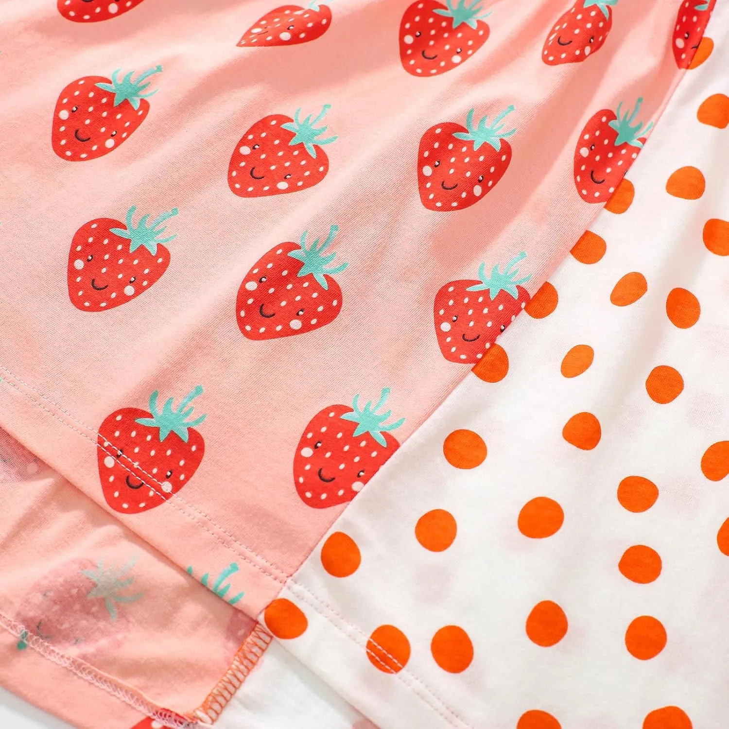 Hongshilian Toddler Girls Cotton Casual Dress Summer Playwear Short Sleeve Shirt Dresses