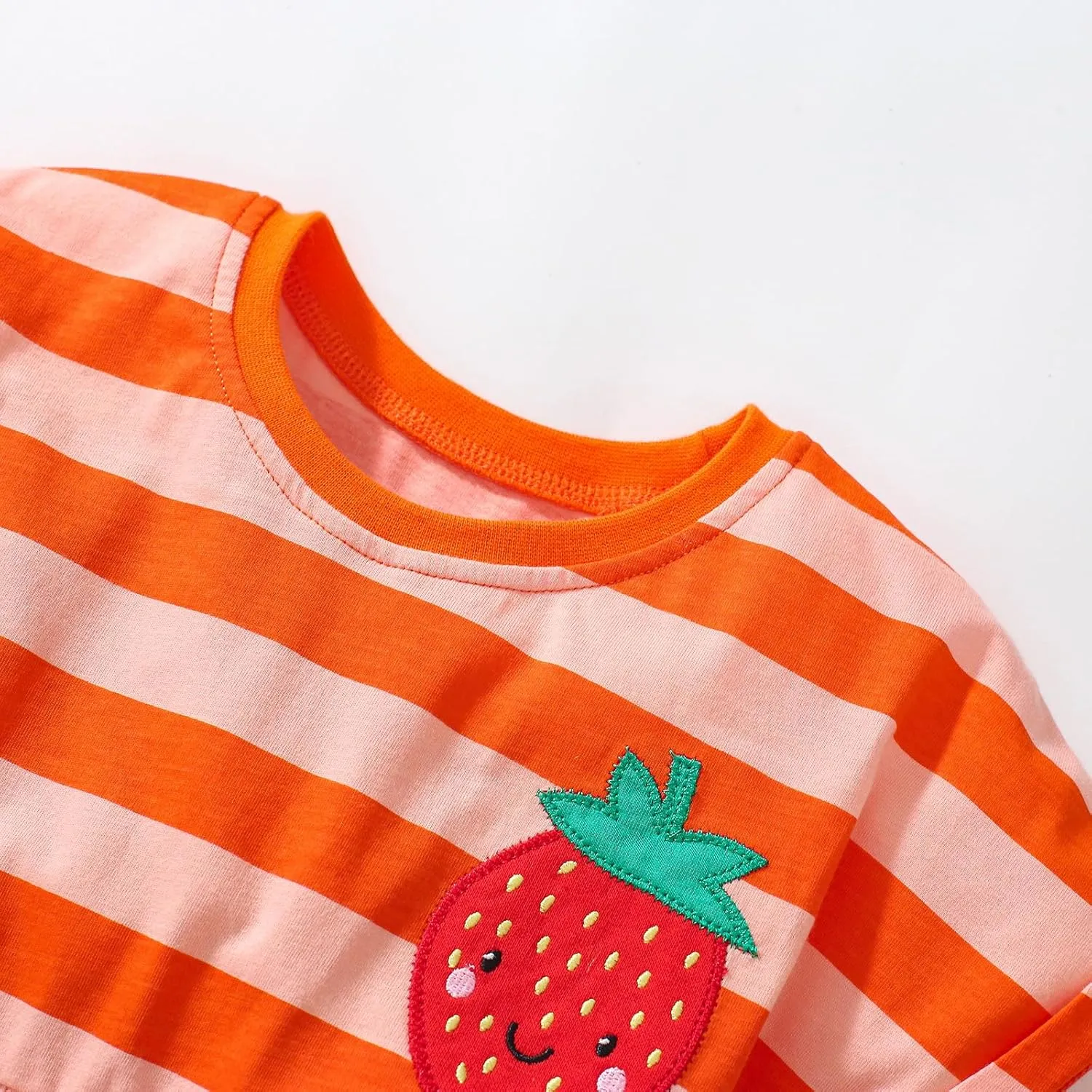Hongshilian Toddler Girls Cotton Casual Dress Summer Playwear Short Sleeve Shirt Dresses