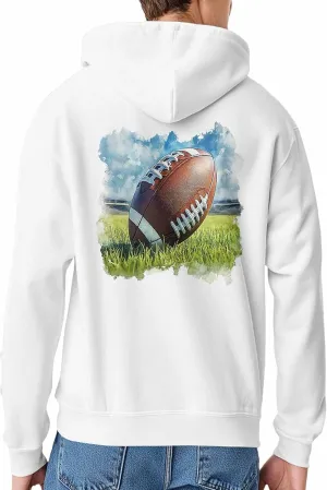 Hoodies Sweatshirt for Men, Rugby Sports Grassland Fast Color Cotton Comfortable Hoodie, Printing Men's Athletic White-XS