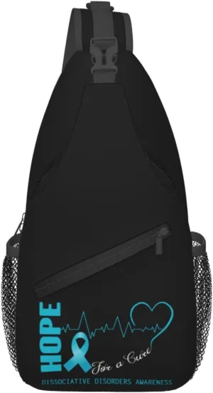 Hope For A Cure Dissociative Disorders Awareness Crossbody Bags For Women Men Chest Backpack Gym Shoulder Bag Travel Outdoor Sports Casual Crossbody Bags