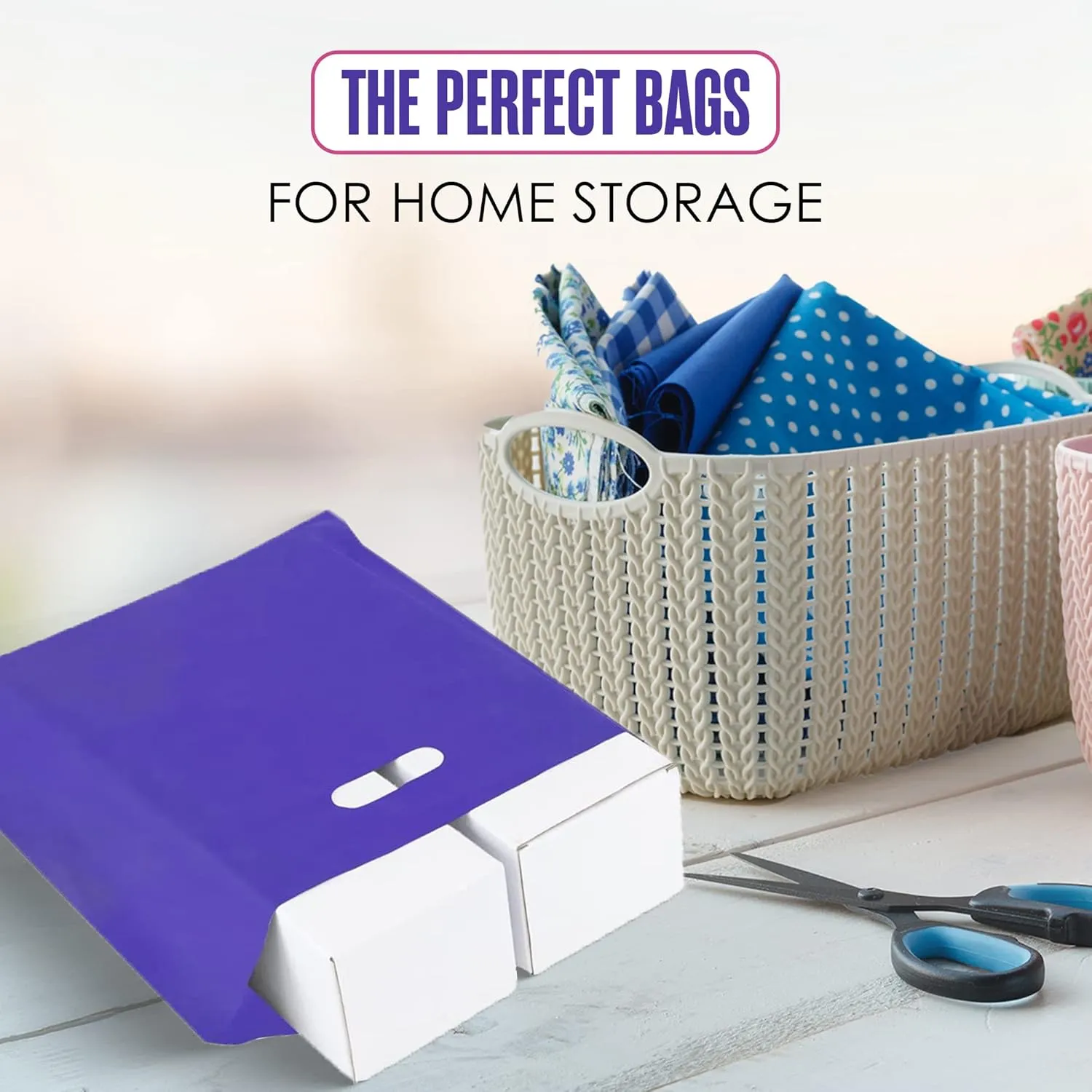 Houseables Plastic Merchandise Shopping Bags, Retail Bag, 16”x18”, 100 Pack, 1.75 Mil Thick, Pink & Purple, Die Cut Handles, Craft Fair Supplies, Store, Glossy, For Sales, Product, Favor, Boutique