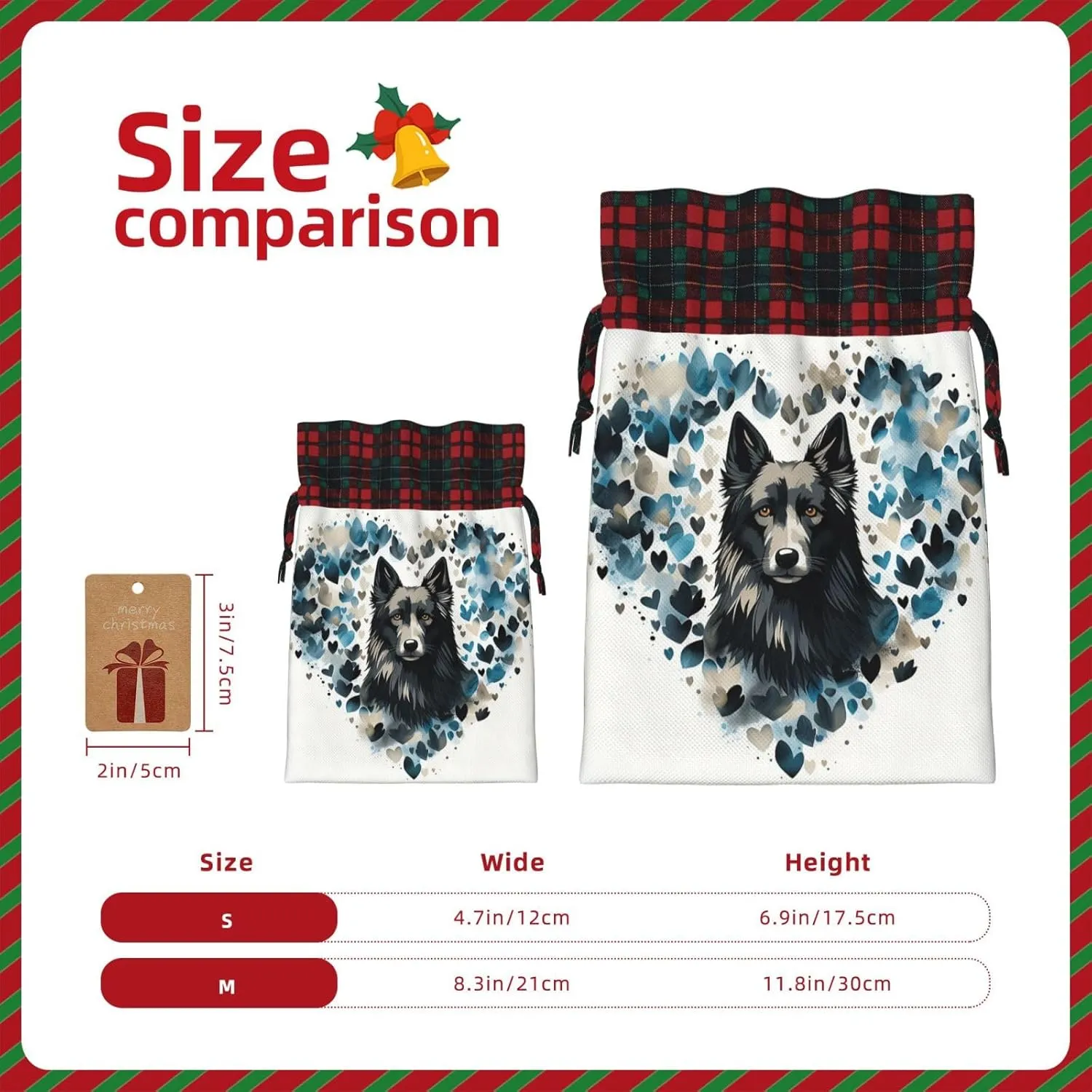 HQaxsfQxnr Christmas Gift Bag Drawstring Gift Bag for Christmasc Puppy Surrounded by Love Gift Bag for Christmasc Linen Wrapping Bag Christmas Drawstring Bag for Party Wrapping