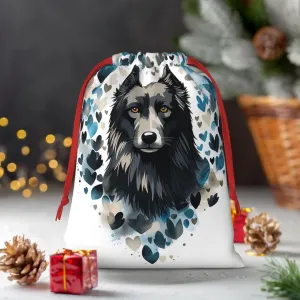 HQaxsfQxnr Christmas Gift Bags Burlap Drawstring Gift Bags Reusable Drawstring Gift Bag for Christmas Puppy Surrounded by Love Gift Bags Linen Wrapping Bag Holiday Gift Bags for Treat Goodies Party