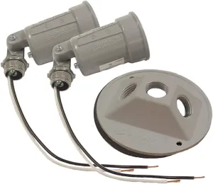 Hubbell-Bell 5625-0 Hubbell-Bell 5625 Weatherproof Combination Lamp Holder, 75-150 W, Par 38, Die Cast Zinc, Gray , Grey