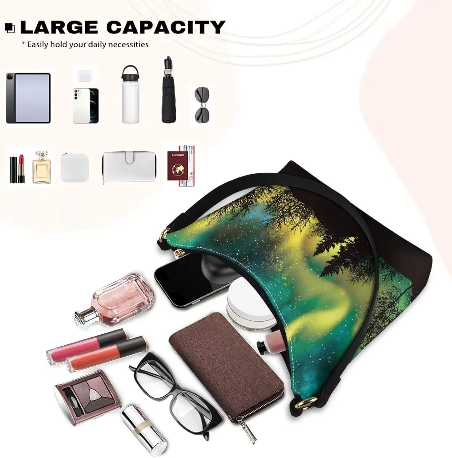 HUGS IDEA Shoulder Bags for Women Small Hobo Tote Handbag Mini Clutch Purse with Zipper Closure