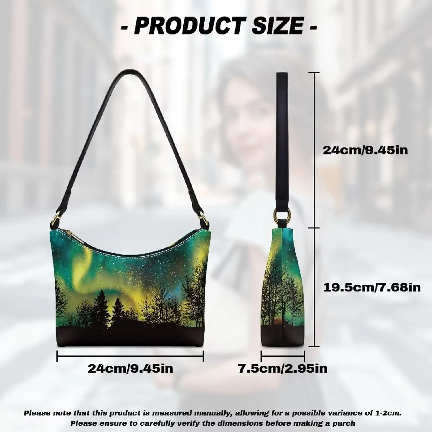 HUGS IDEA Shoulder Bags for Women Small Hobo Tote Handbag Mini Clutch Purse with Zipper Closure