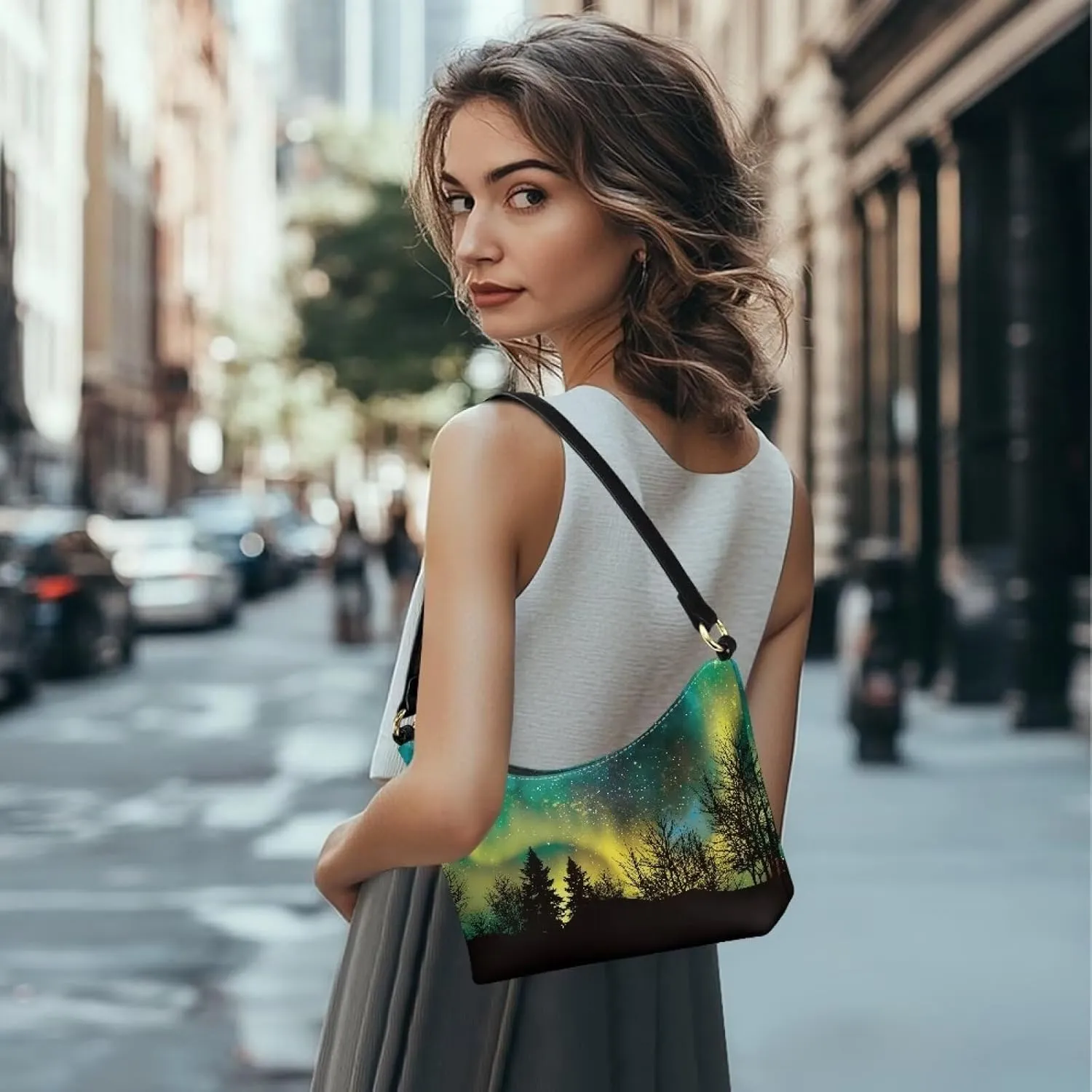 HUGS IDEA Shoulder Bags for Women Small Hobo Tote Handbag Mini Clutch Purse with Zipper Closure