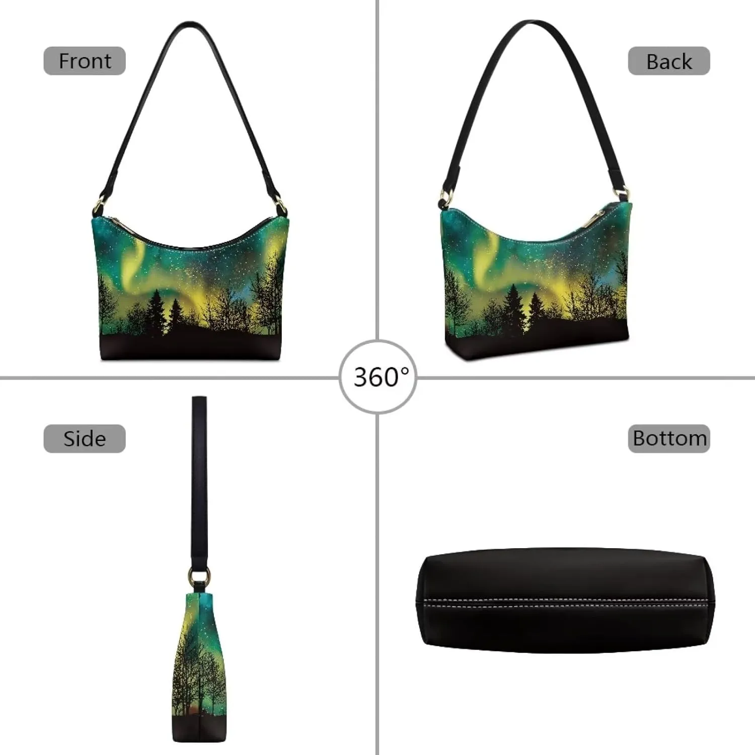 HUGS IDEA Shoulder Bags for Women Small Hobo Tote Handbag Mini Clutch Purse with Zipper Closure