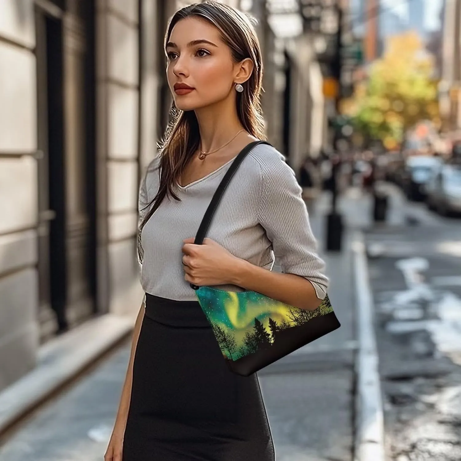 HUGS IDEA Shoulder Bags for Women Small Hobo Tote Handbag Mini Clutch Purse with Zipper Closure