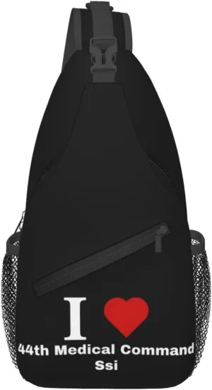 I love 44th Medical Command Ssi Crossbody Bags For Women Men Chest Backpack Gym Shoulder Bag Travel Outdoor Sports Casual Crossbody Bags