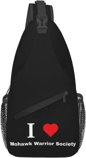 I Love Mohawk Warrior Society Crossbody Bags For Women Men Chest Backpack Gym Shoulder Bag Travel Outdoor Sports Casual Crossbody Bags