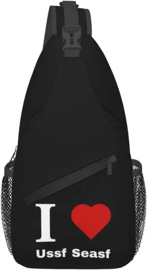 I love Ussf Seasf Crossbody Bags For Women Men Chest Backpack Gym Shoulder Bag Travel Outdoor Sports Casual Crossbody Bags