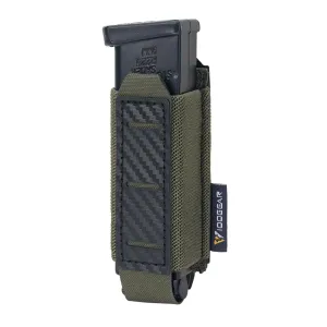 IDOGEAR Pistol Mag Pouch 9mm Magazine Pouches MOLLE Carbon Fiber Patterned PP Plate Construction (Ranger Green)