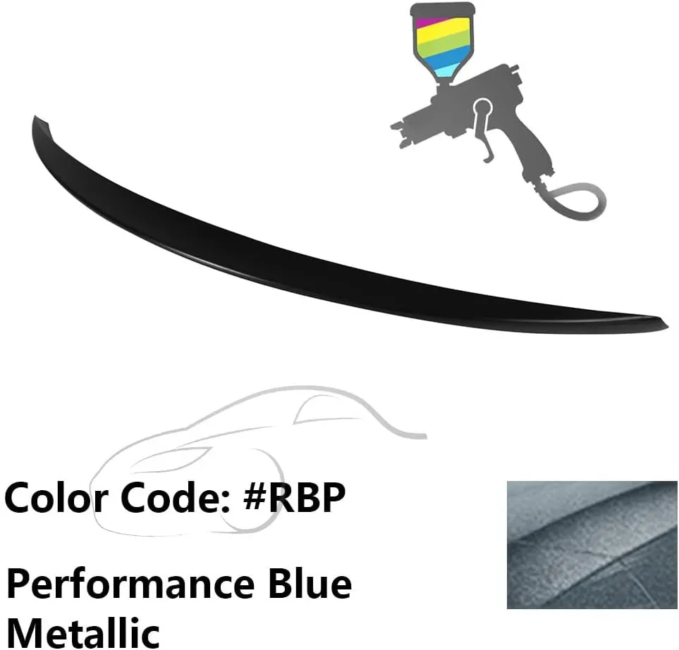 IKON MOTORSPORTS, Trunk Spoiler Compatible with 2014-2024 Infiniti Q50, Painted #RBP Performance Blue Metallic ABS Plastic IKON Style Rear Spoiler Wing, 2015 2016 2017 2018 2019 2020 2021 2022