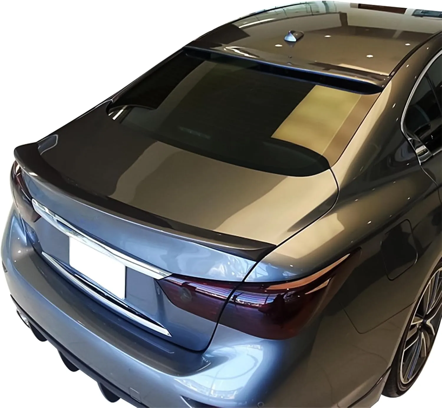 IKON MOTORSPORTS, Trunk Spoiler Compatible with 2014-2024 Infiniti Q50, Painted #RBP Performance Blue Metallic ABS Plastic IKON Style Rear Spoiler Wing, 2015 2016 2017 2018 2019 2020 2021 2022