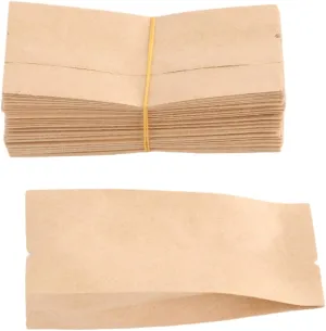 IMIKEYA Reusable Paper Food Sealing 100pcs Tea Dried Fruit Candy Side Gusset Aluminum Lined