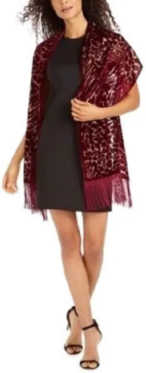 INC International Concepts Animal-Print Metalic Shine Velvet Wrap