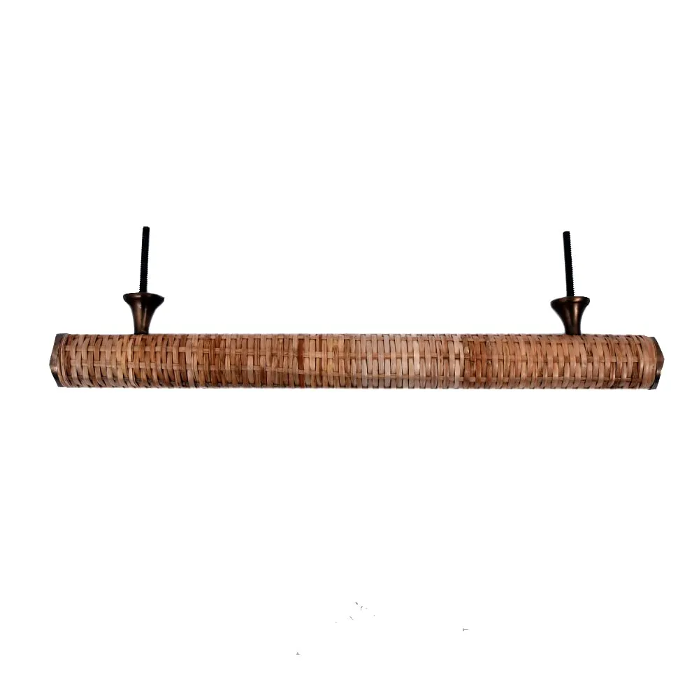 Indian-Shelf Rattan T bar Door Handle - Acrylic Handles for Kitchen Cabinets - Natural Dresser Pulls -4 Piece 12.5 inches